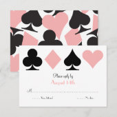Pink Destiny Las Vegas Wedding RSVP antwoordkaart Kaartje (Voorkant / Achterkant)