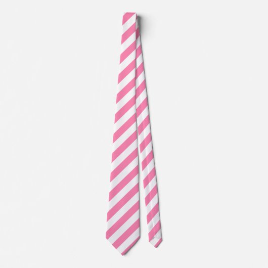 Pink Diagonal Stripes Tie Stropdas (Voorkant)