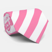 Pink Diagonal Stripes Tie Stropdas (Opgerold)