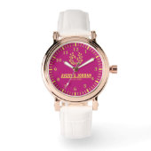 Pink Dial Personalized Custom Rose Gold Timepiece  Horloge (Voorkant)