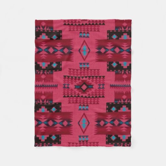PINK Diamond Aztec Print Fleece Deken (Voorkant)