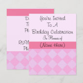 Pink Diamond Birthday Kaart (Voorkant / Achterkant)