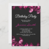 Pink Diamond Birthday Party Invite Kaart (Voorkant)