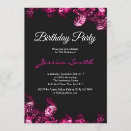 Pink Diamond Birthday Party Invite Kaart