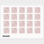 Pink Diamond Champagne Gefeliciteerd Wedding Vierkante Sticker (Vel)