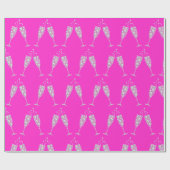 Pink Diamond Champagne Glass BIRTHDAY WEDING Cadeaupapier (Vlak)