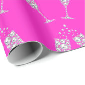 Pink Diamond Champagne Glass BIRTHDAY WEDING Cadeaupapier (Rol Hoek)