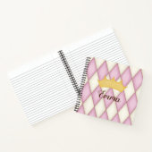 Pink Diamond Check Persoonlijke naam Princess Notitieboek (Binnen)
