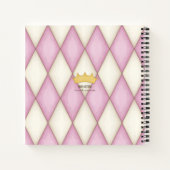 Pink Diamond Check Persoonlijke naam Princess Notitieboek (Achterkant)