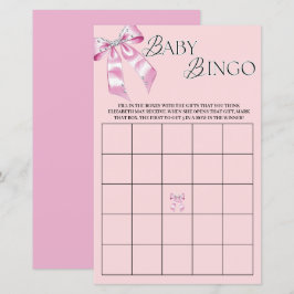 Pink Diamond Coquette Bow Baby shower Bingo