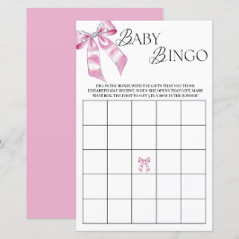 Pink Diamond Coquette Bow Baby shower Bingo
