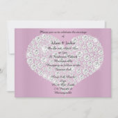 PINK DIAMOND HEART ELEGANT WEDDING Invitation Kaart (Voorkant)