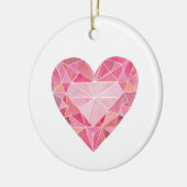 Pink Diamond Heart Gem LOVE YOU Artisan Keramisch Ornament (Links)