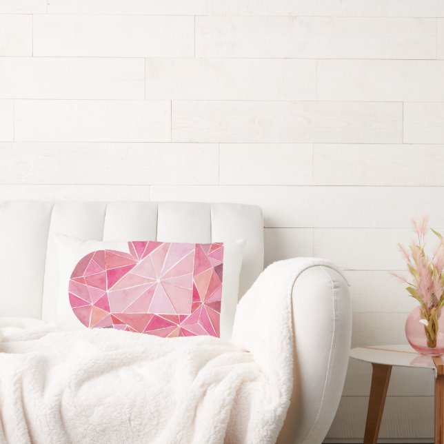 Pink Diamond Heart Gem LOVE YOU Valentijn Kussen (Bank)