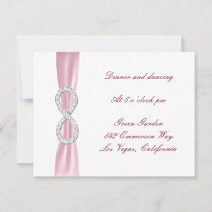 Pink Diamond Infinity Wedding Reception Kaart