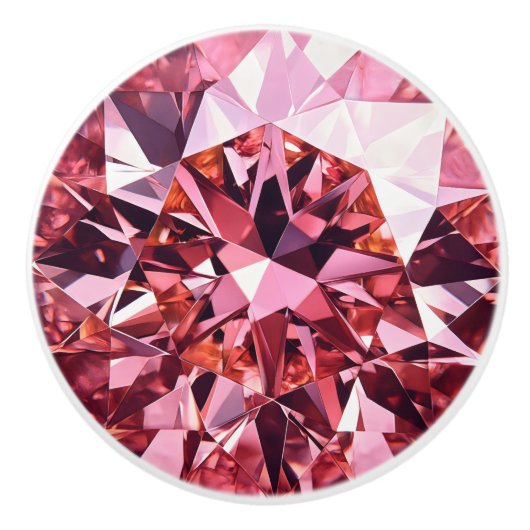 Pink Diamond Pattern Keramische Knop (Voorkant)