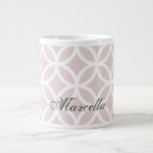 Pink Diamond Pattern Personalized Giant Coffee Mok (Voorkant)