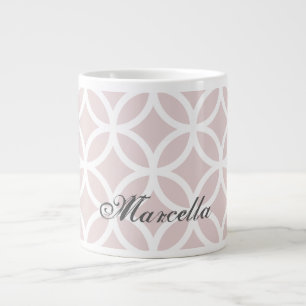Pink Diamond Pattern Personalized Giant Coffee Mok