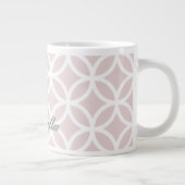 Pink Diamond Pattern Personalized Giant Coffee Mok (Rechts)
