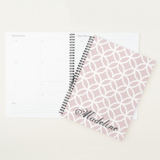 Pink Diamond Pattern Personalized Planner (Display)