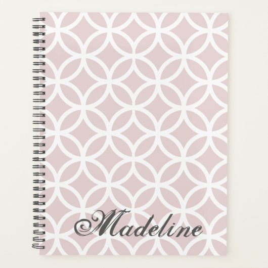 Pink Diamond Pattern Personalized Planner (Voorkant)