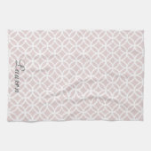 Pink Diamond Pattern Persoonlijke keukenhanddoeken (Horizontaal)