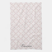 Pink Diamond Pattern Persoonlijke keukenhanddoeken (Verticaal)