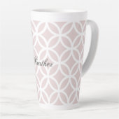 Pink Diamond Pattern Persoonlijke Latte Mok (Rechterhoek)