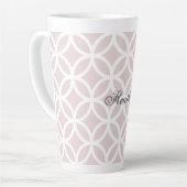 Pink Diamond Pattern Persoonlijke Latte Mok (Linkerhoek)