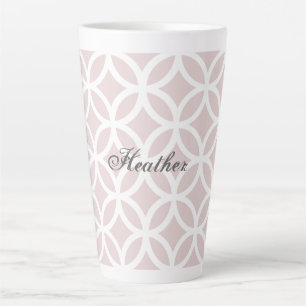Pink Diamond Pattern Persoonlijke Latte Mok