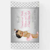 Pink Diamond Pearl Ethnic Princess Baby shower Spandoek (Verticaal)
