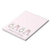 Pink Diamond Ring Champagne Glass Wedding Bride Notitieblok (Linkerzijde)