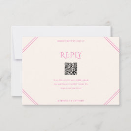 Pink Diamond Wedding RSVP Kaartje
