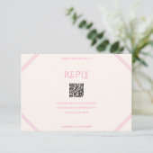 Pink Diamond Wedding RSVP Kaartje (Staand voorkant)