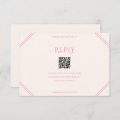 Pink Diamond Wedding RSVP Kaartje (Voorkant / Achterkant)