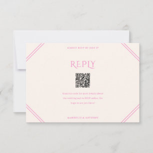 Pink Diamond Wedding RSVP Kaartje