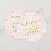 Pink Diamond Wedding Save the Date (Voorkant / Achterkant)