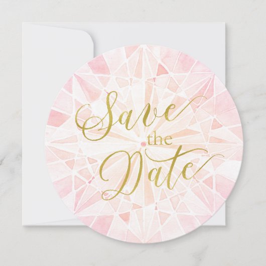 Pink Diamond Wedding Save the Date (Voorkant)