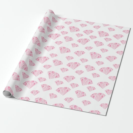 Pink Diamonds Pattern Cadeaupapier (Uitgerold)