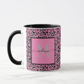 PInk dierprint gepersonaliseerde mok (Links)