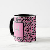 PInk dierprint gepersonaliseerde mok (Voorkant links)