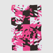 Pink Digital Abstract Plaid Golfhanddoek (Voorkant)