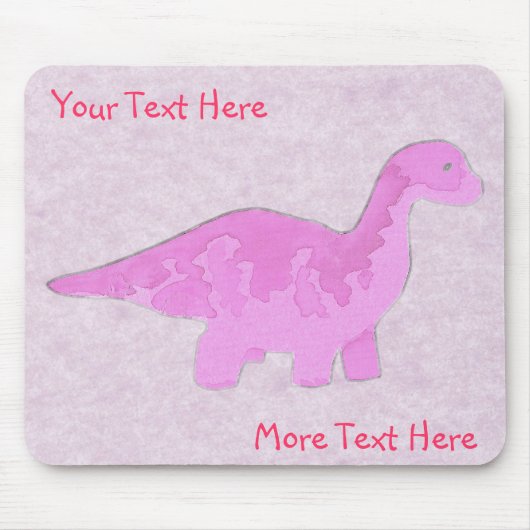 Pink Dino Mousepad Muismat (Voorkant)