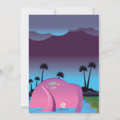 Pink Dinosaur Birthday Party Invitation Kaart (Achterkant)