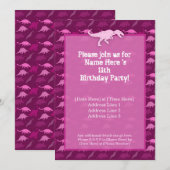 Pink Dinosaur Birthday Uitnodiging (Voorkant / Achterkant)
