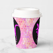 Pink Dinosaur Hide Happy Birthday! Papieren Bekers (Rechts)