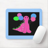 PInk Dinosaur met ballonnen Muismat (Met muis)