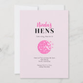 Pink Disco 70's Hens Party Uitnodigingsroute Kaart (Voorkant)
