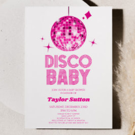 Pink Disco Ball Disco Baby shower Kaart