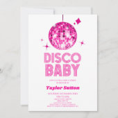 Pink Disco Ball Disco Baby shower Kaart (Voorkant)